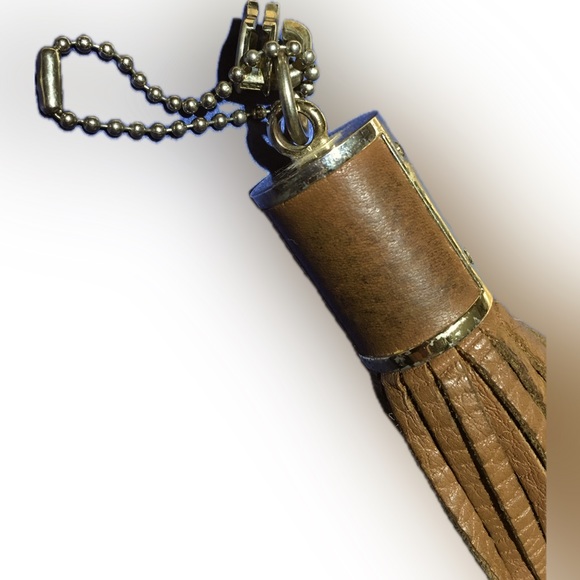 Michael Kors Tassel Charm Hang Tag Silver/Gold Tone Keychain Key Ring Fob Charm - Picture 6 of 13